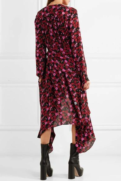 Shop Magda Butrym Gela Asymmetric Printed Silk-crepe Midi Dress