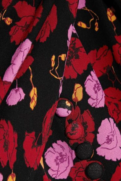 Shop Magda Butrym Gela Asymmetric Printed Silk-crepe Midi Dress