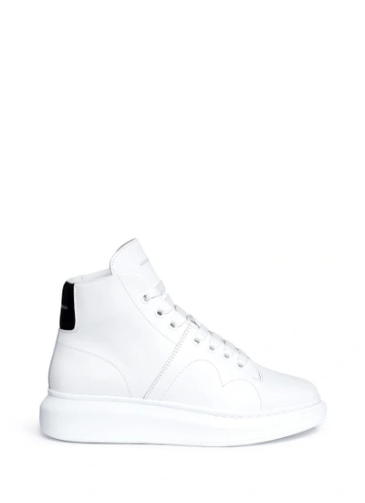 Shop Alexander Mcqueen 'larry' Chunky Outsole Leather High Top Sneakers