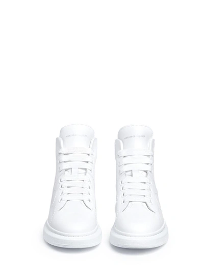 Shop Alexander Mcqueen 'larry' Chunky Outsole Leather High Top Sneakers