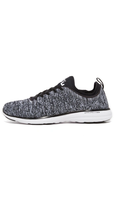 Shop Apl Athletic Propulsion Labs Techloom Phantom Running Sneakers In Black/white/melange