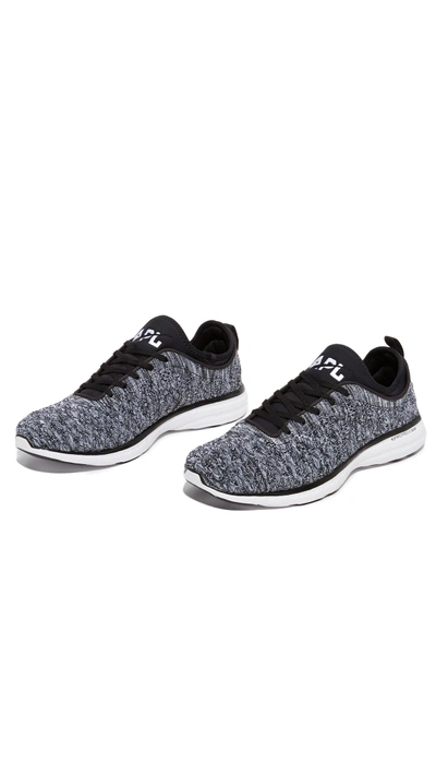Shop Apl Athletic Propulsion Labs Techloom Phantom Running Sneakers In Black/white/melange