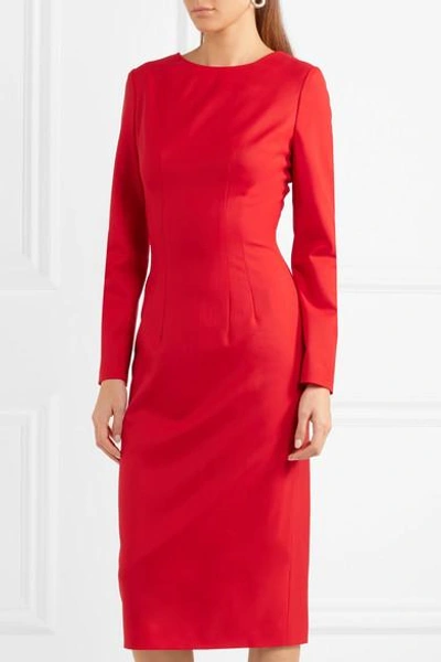 Shop Sara Battaglia Wool-blend Crepe Midi Dress