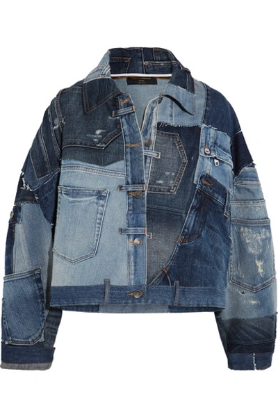 Shop Dolce & Gabbana Distressed Patchwork Denim Jacket