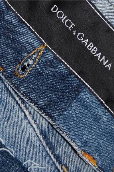 Shop Dolce & Gabbana Distressed Patchwork Denim Jacket