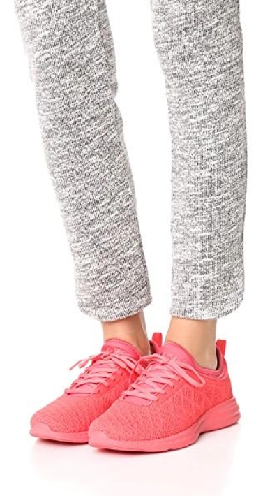 Apl Athletic Propulsion Labs Techloom Phantom 3d Mesh Sneakers In Fire Coral