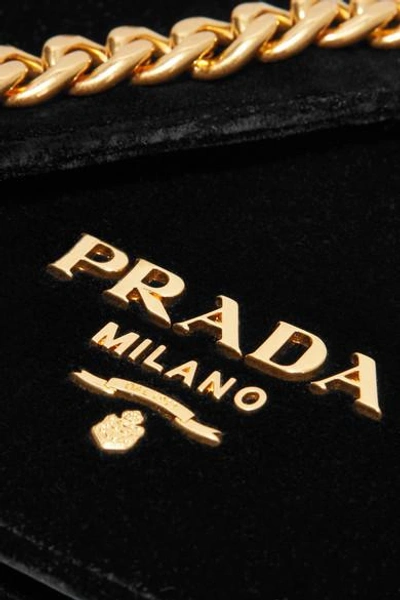 Prada Pattina Velvet Chain Shoulder Bag ($1,850) ❤ liked on Polyvore  featuring bags, handbags, shoulder bags, …