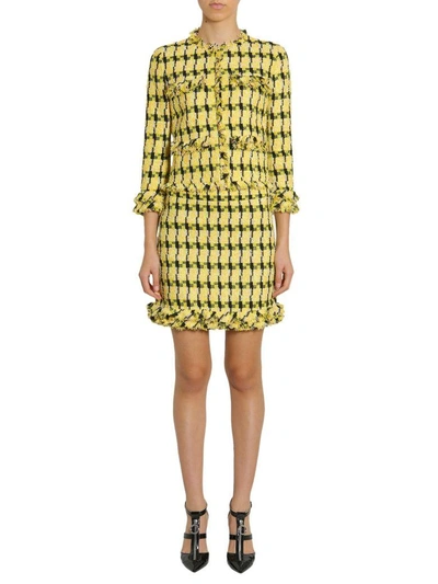 Shop Boutique Moschino Short Tweed Skirt In Giallo