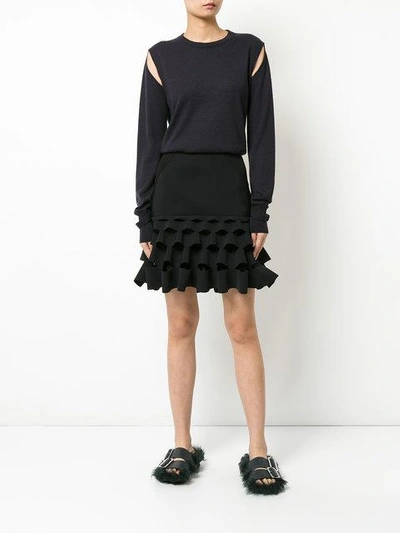 Shop Dion Lee Slash Ruffle Mini Skirt