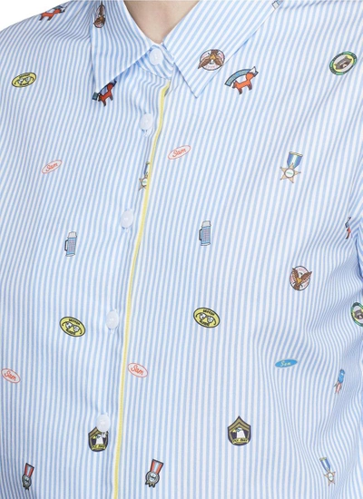 Shop Mira Mikati Icon Print Stripe Poplin Shirt
