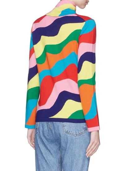Shop Mira Mikati Rainbow Wavy Stripe Merino Wool Turtleneck Sweater