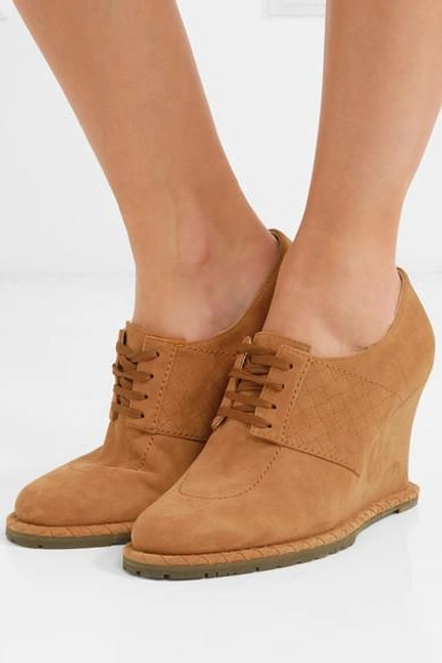 Shop Bottega Veneta Suede Wedge Ankle Boots