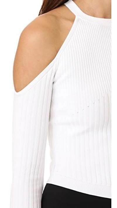 Shop Cushnie Et Ochs Long Sleeved Single Shoulder Crop Top In White