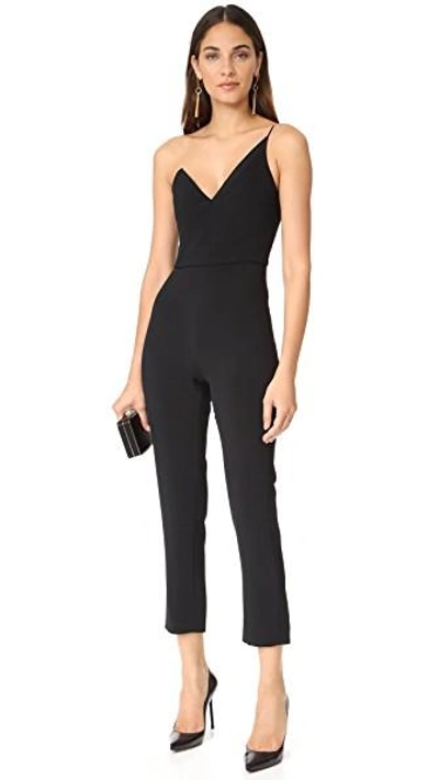 Shop Cushnie Et Ochs Jagged Bodice Cropped Jumpsuit In Black