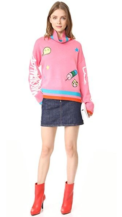 Shop Mira Mikati Marshamllow Lover Pink Sweater