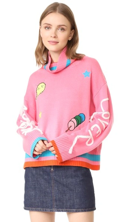Shop Mira Mikati Marshamllow Lover Pink Sweater
