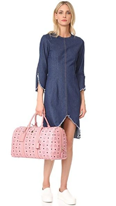Shop Mcm Weekender Bag In Soft Pink