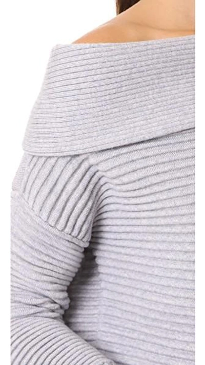 Shop Victoria Victoria Beckham Off The Shoulder Sweater In Pale Grey