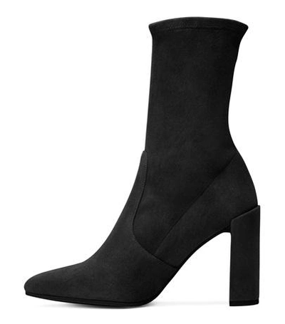 Shop Stuart Weitzman The Clinger Bootie In Black Suede