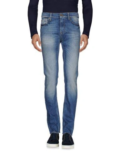 Shop 7 For All Mankind Man Jeans Blue Size 29w-32l Cotton, Elastane