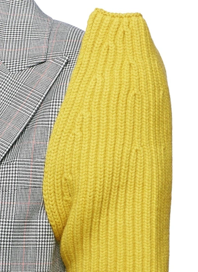 Shop Calvin Klein Collection Wool-cashmere Rib Knit Sleeves