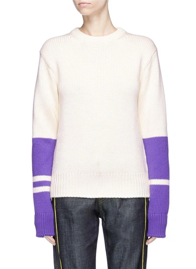 Shop Calvin Klein Collection Colourblock Wool Sweater