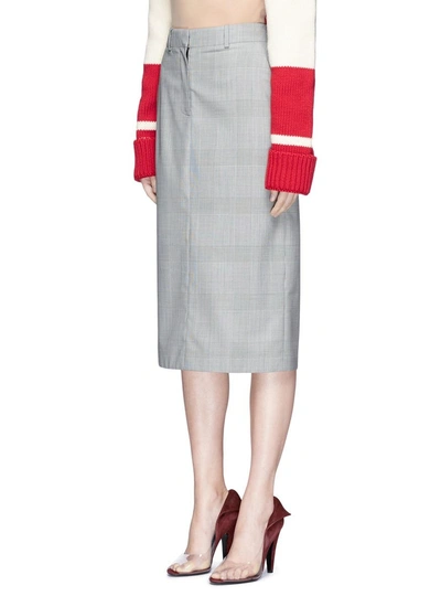 Shop Calvin Klein Collection Houndstooth Check Plaid Wool Pencil Skirt