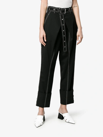 Shop Proenza Schouler High Waisted Straight Trousers In Black
