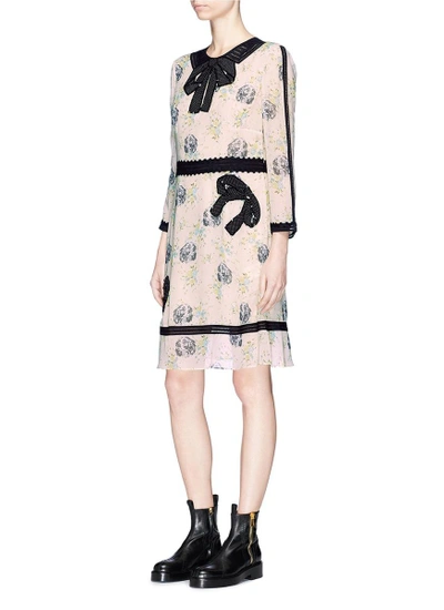 Shop Coach Sequin Bow Appliqué Prairie Dog Print Dress