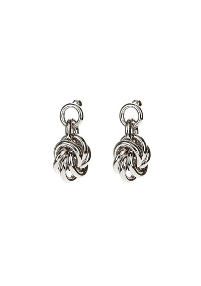 Shop Alexander Wang Knot Earrings In Silver