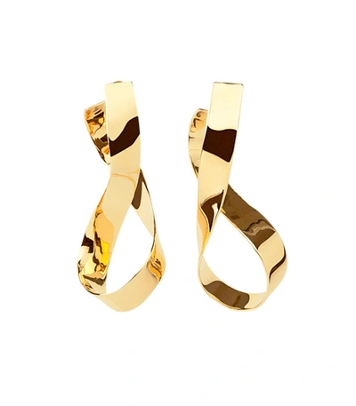 Jennifer Fisher Gold Medium Thick Script Earrings | ModeSens
