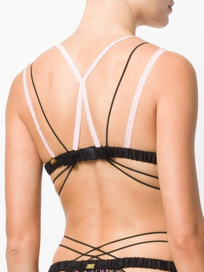 Shop For Love & Lemons Strappy Embroidered Bra In Black