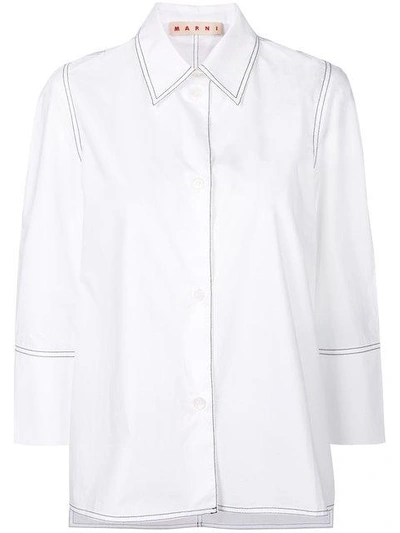 Shop Marni Stitch Detail Shirt - White