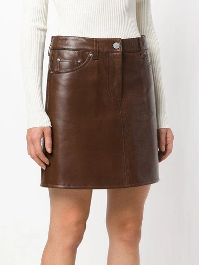 Shop Calvin Klein High Waisted Skirt In Brown