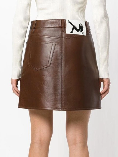 Shop Calvin Klein High Waisted Skirt In Brown