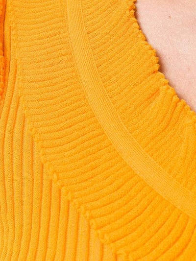 Shop Marco De Vincenzo Pleated Short Sleeve Blouse - Orange