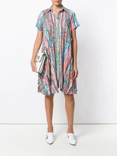Shop Marco De Vincenzo Printed Shirt Dress - Multicolour