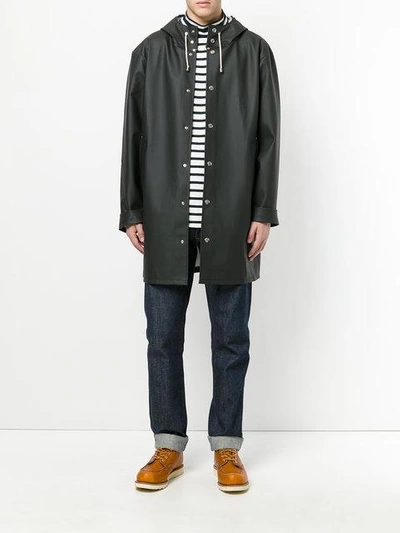 Shop Stutterheim Matte Raincoat In Black