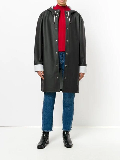 Shop Stutterheim Matte Raincoat In Black