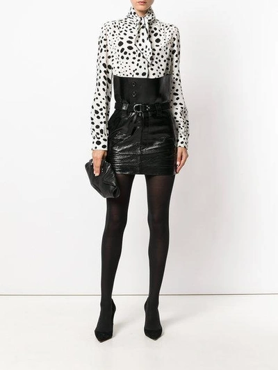 Shop Saint Laurent High-waisted Mini Skirt In Black