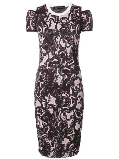 Shop Versace Knit Printed Dress