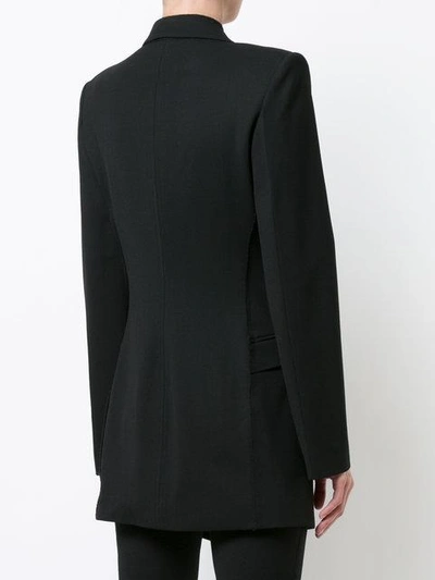 Shop Helmut Lang Deconstructed Long Blazer - Black