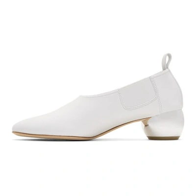 Shop Opening Ceremony White Leather Dalia Heels In 1000 White
