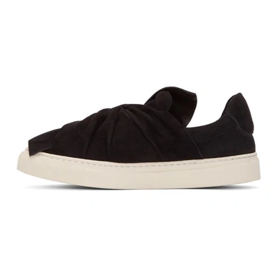 Shop Ports 1961 Black Suede Bow Slip-on Sneakers