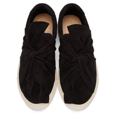Shop Ports 1961 Black Suede Bow Slip-on Sneakers