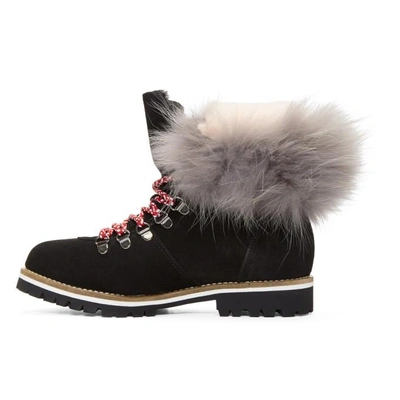 Shop Mr & Mrs Italy Mr And Mrs Italy Black Suede And Fur Boots In 9043 Black