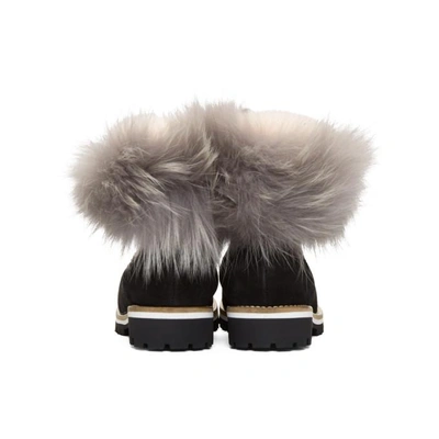 Shop Mr & Mrs Italy Mr And Mrs Italy Black Suede And Fur Boots In 9043 Black