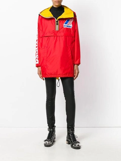 Shop Dsquared2 Contrast Colour Windbreaker In Red