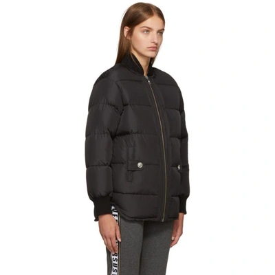 Shop Versus Black Down Puffer Bomber Jacket