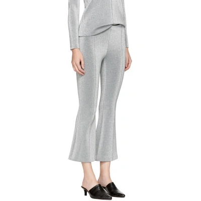 Shop Rosetta Getty Silver Cropped Flared Trousers